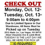 AUCTION PICK UP DAY & HOURS