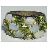 STERLING SILVER OPAL & PERIDOT SIZE SIZE 8 RING