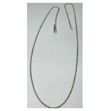 STERLING SILVER 18INCH ROPE CHAIN 4.80GRS
