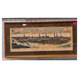11 - FRAMED LITHOGRAPH 25X45