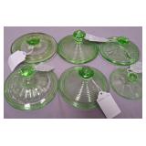 11 - SIX PIECES VINTAGE URANIUM GLASS (S33)