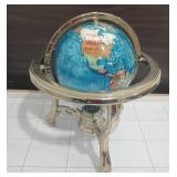 403 - VINTAGE GEMSTONE WORLD GLOBE ON STAND (N)
