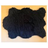 12 - LARGE BLACK FUR RUG 40X54