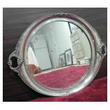 403 - EARLY 1900s SILVER PLATE MIRROR SERVING TRAY