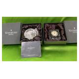 11 - WATERFORD CRYSTAL PAPERWEIGHT & CLOCK