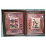 11 - THE WAY WEST & PONY EXPRESS COIN SETS FRAMED