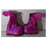 B1 - PAIR OF HOT PINK PLATFORM BOOTS SIZE 9M
