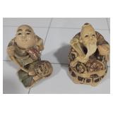 403 - ANTIQUE JAPANESE CARVED BOVINE BONE NETSUKES