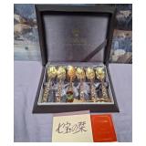 11 - JAPANESE GOLD-PLATED CLOISONNE SPOON SET