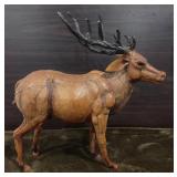 403 - VINTAGE LEATHER REINDEER SCULPTURE (N)
