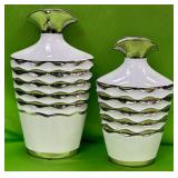 11 - TWO DECORATIVE CERAMIC VASES (E98)