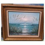 11 - FRAMED SEASCAPE ART 24X28"