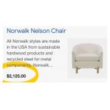 11 - NORWALK GREY COVERED ACCENT CHAIR