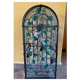 12 - WROUGHT  IRON WINE BOTTLE HOLDER 35X14
