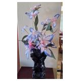 S1 - VINTAGE CHERUB FIGURAL VASE W/ FAUX FLOWERS