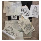 S1 - MISC B&W HAND DRAWINGS ARTWORK(G91)