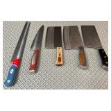 S1 - LOT OF FIVE KITCHEN KNIVES (G44)