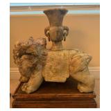 S1 - HAND CARVED JADEITE SCULPTURE VASE 24" (L39)