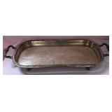 513 - SILVER PLATE HANDLED SERVING TRAY (T329)