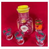 513 - MID-CENTURY JUICE DECANTER SET (T116)