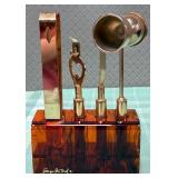 513 - MCM GEORGES BRIARD BRASS BAR ACCESSORIES SET