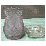 513 - TWO VINTAGE GLASS SERVING PIECES (M40)