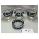 513 - MID-CENT. ETRUSCAN FRIEZE TUMBLERS,  ASHTRAY