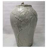 513 - CELADON CERAMIC JAR W/ LID