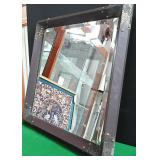 513 - FRAMED WALL MIRROR 23"SQ (P46)