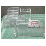 513 - CLEAR ACRYLIC ORGANIZERS, TISSUE BOXES