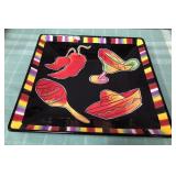 513 - HAND PAINTED CLAY ART PLATE (M107)