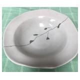 513 - WHITE CERAMIC BOWL W/ PAINTED BRANCH (M49)