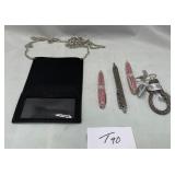513 - ID HOLDER & RHINESTONE PENS (T90)