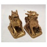 513 - LOT OF 2 MINI BRASS-TONE LION FIGURINES(T67)