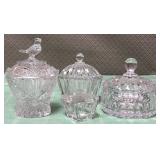 513 - LOT OF FOUR CRYSTAL COVERED DISHES (M38)