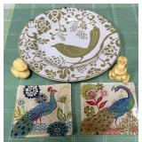 513 - STONEWARE  PLATES, DECORATIVE TILES (M71)