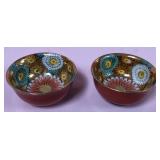 513 - PAIR OF DECORATIVE BOWLS W/ FLORAL DESIGN