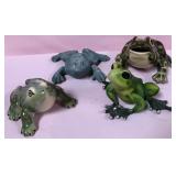 513 - LOT OF DECORATIVE CERAMIC FROGS (T250)