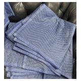 513 - LOT OF BLUE PINSTRIPED QUILTED MOVING PADS