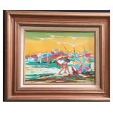 513 - FRAMED BEACH SCENE ART 24X20" (P40)