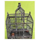 513 - ANTIQUE-STYLE BIRDCAGE W/ DECORATIVE FINIALS