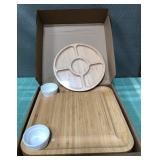 513 - CHARCUTERIE BOARD, DIVIDED PLATE SET (M62)
