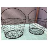 513 - TWO WIRE EGG BASKETS W/ HANDLES (M145)