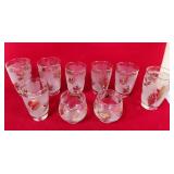 513 - MID-CENTURY GOLDEN FOLIAGE GLASSWARE(T135)