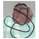 513 - LEOPARD PRINT SHOULDER BAG W/ BLACK STRAP