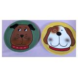 513 - LOT OF 2 DEPT 56 DOG PLATES (T304)