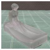 513 - ART DECO FROSTED GLASS PIN TRAY (T343)