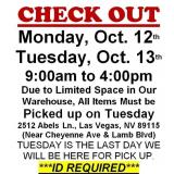 AUCTION PICK UP DAYS & HOURS