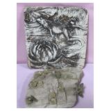 513 - PLASTER RELIEF TILES W/ BOTANICAL MOTIFS