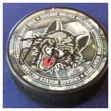 S3 - CHICAGO WOLVES SIGNED HOCKEY PUCK (B4)